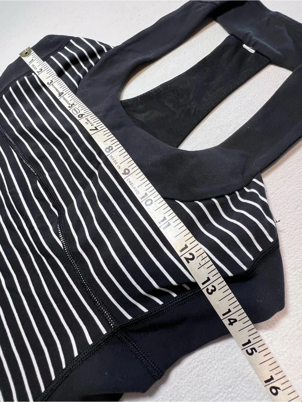 lululemon “Push Your Limits Tank” Black and White Striped Halter #W1E62S